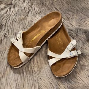 EUC White Patent Birkenstock Sandals Size 39
